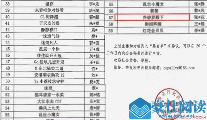 第三批主播黑名单
