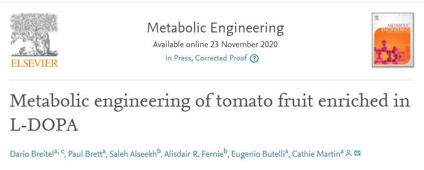 来源：Metabolic engineering