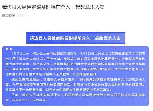 活埋79岁母亲的儿子:不满母亲大小便失禁致家里臭烘烘,被埋母亲担心儿子被判重刑