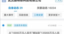 吉利关联公司注册资本增加至13.5亿