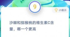 沙棘和猕猴桃的维生素C含量 哪一个更高?1月22日蚂蚁庄园答题答案最新