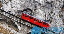 世界上最陡峭的铁路 皮拉图斯齿轨登山铁路48度的最大上升倾角