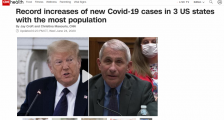 美国新冠肺炎确诊超237万单日确诊人数破记录,美国疾控专家称美国新光肺炎疫情失控了