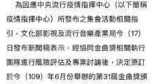 金曲奖确定延期 延期到什么时候?具体情况是?