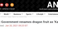印度地方政府要求“火龙果”改名：因为“龙”代表中国！
